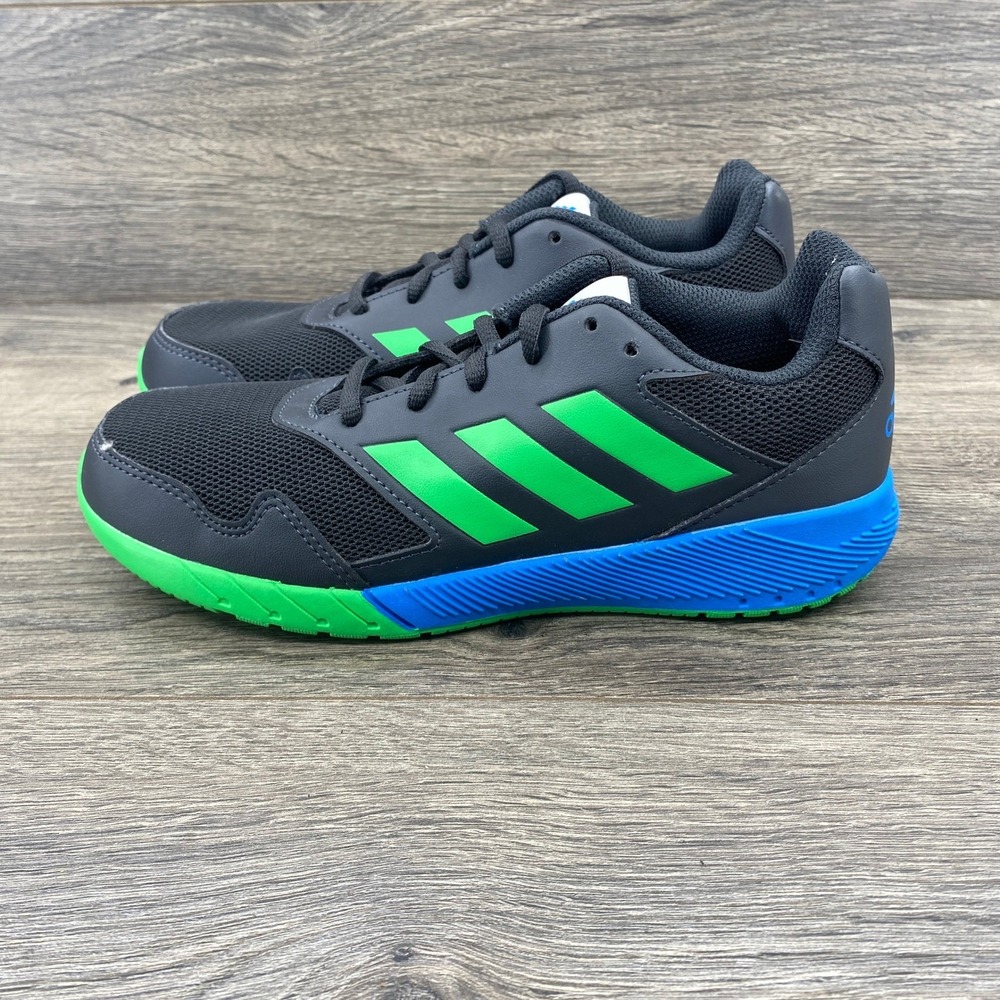 Kids Adidas ALta Run Running Shoes Black Green Blue Sneakers Size 5 Youth AH2420
